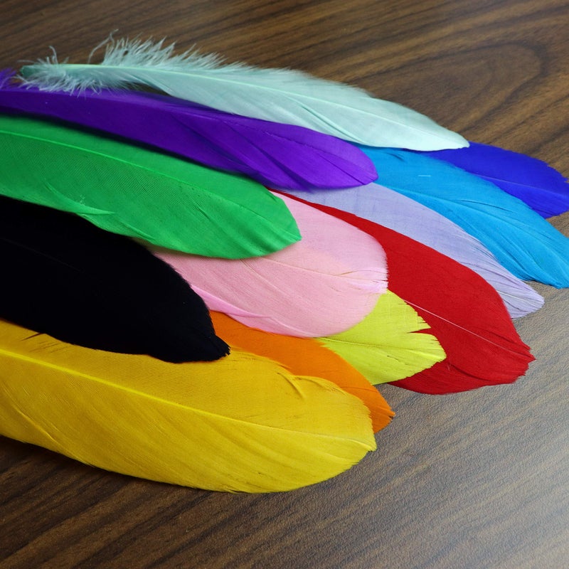 Millennial Essentials 120pcs Colorful Goose Feathers for DIY Crafts, Jewelry Making, Wedding, Home or Party Decorations, 12 Colors (6-8 Inches) - Image 5